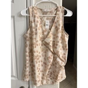 LOFT Tan design Blouse NWT Medium